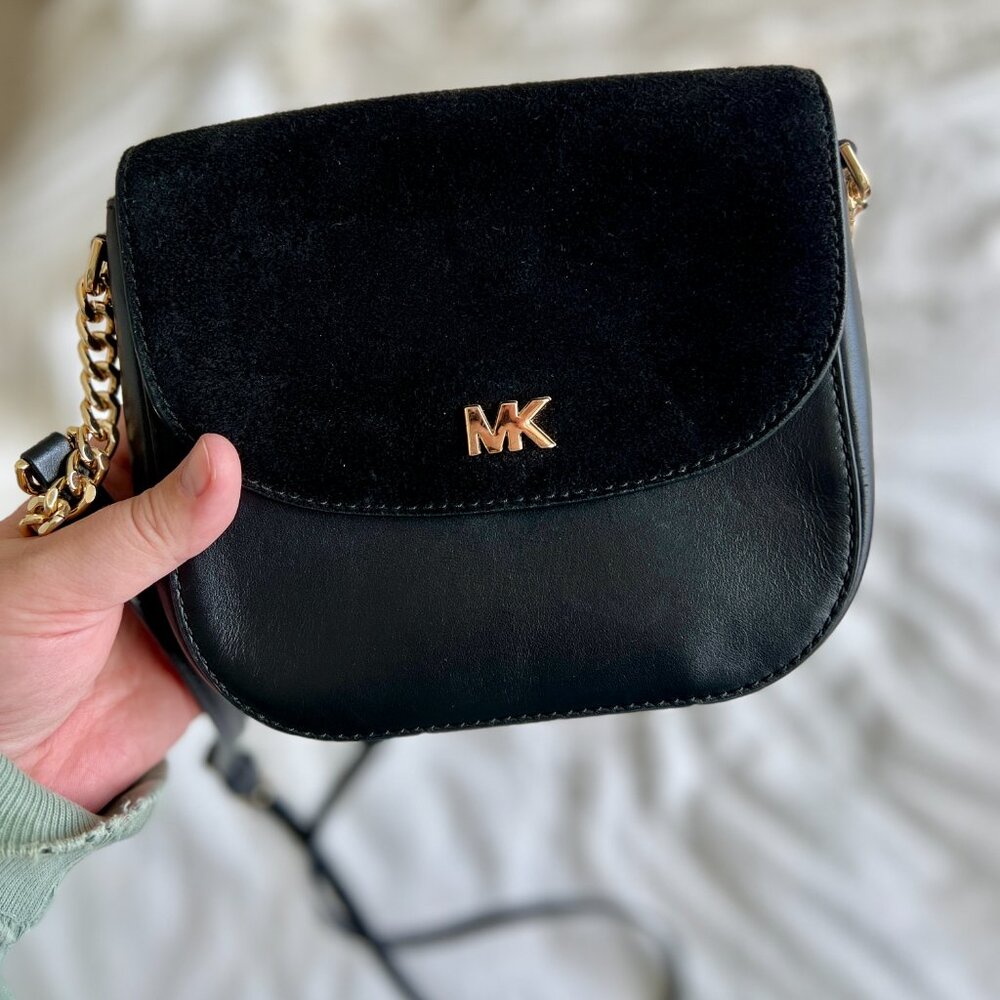 MK Leather & Suede Crossbody Bag
